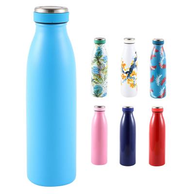 China Sustainable 1000ml Powder Coated Stainless Steel Flask Vacuum Insulated Outdoor Water Bottle for sale