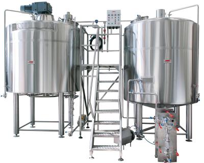 China Hotels 2000L 2 Vessel Brewery Equipment High Quality Craft Beer Brew System Stainless Steel Tank DME Supplier for sale