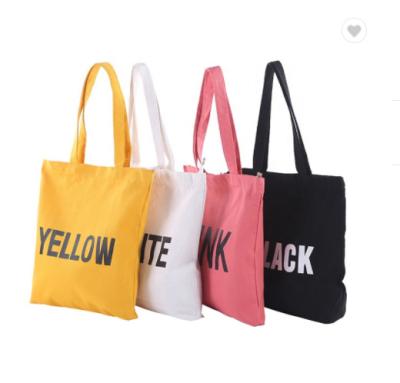 China Biodegradable Custom Printed Cotton Canvas Simple Grocery Tote Bag for sale