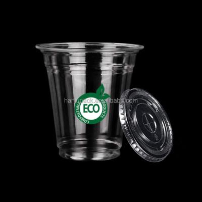 China Food Factory 100% Biodegradable Custom PLA Cups Plastic Compostable Take Away Bubble Milk Boba Tea Drinks Cups for sale