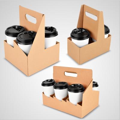 China Handmade Wholesale Custom Printed Disposable Coffee Paper Cup Holder for sale