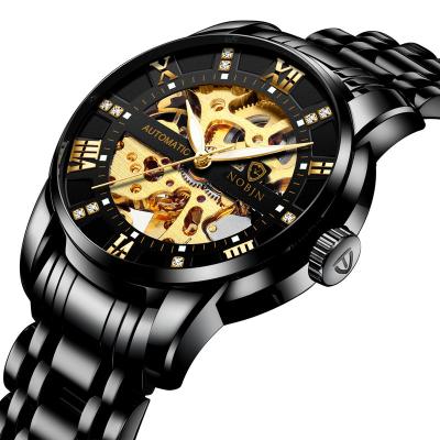 China Custom Logo Wrist Watch Gold Styles Elegant Automatic Mechanical Luxury Men Watches for sale