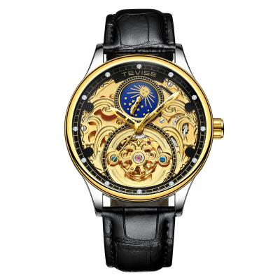 中国 Hollow Dial Moon Phase Wrist Watch Men Business Casual Mechanical  Wrist Watch 販売のため