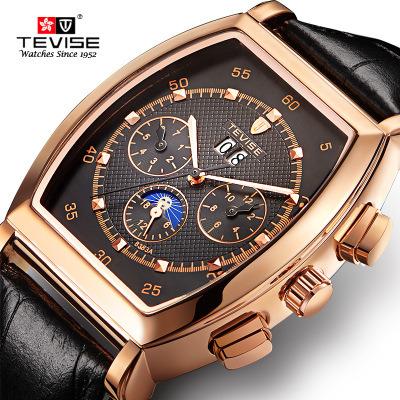 China Black Brown Leather Band Wristwatch Date Day Automatic  Luxury en venta