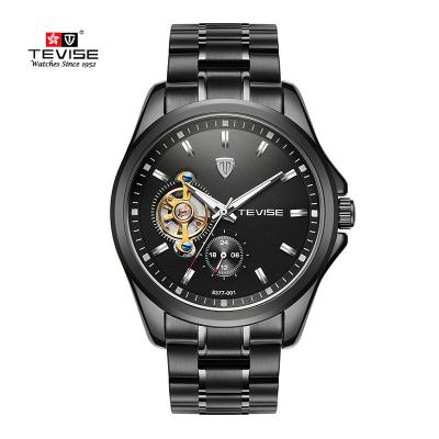 China Men Automatic Waterproof Wrist Watch Stainless Steel Black for sale