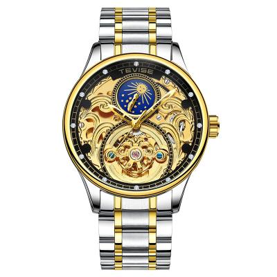 China Moon Phase Waterproof Wrist Watch  Tourbillon Automatic  Luxury With Stainless Steel Strap for sale