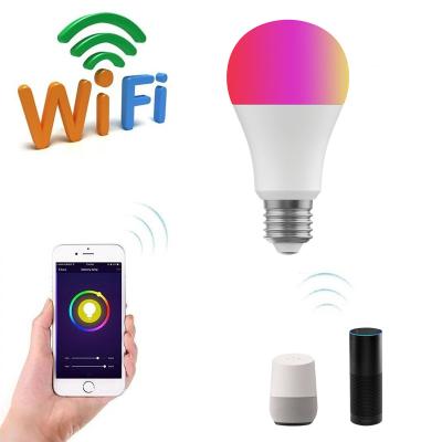 China Voice control lighting smart phone APP 10W RGBW remote control wifi controlled smart LED bulb for sale