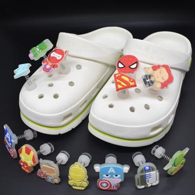 China Soft pvc shoes charms bt21 masonic shoes gan light hero pvc charms garden shoe decorations fit backpack for sale