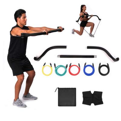 China Gym Exercise Fitness Weightlifting Workout Exerciser Leg Muscle Shaping Portable Home Gym Bow Kit Resistance Bands Set for sale