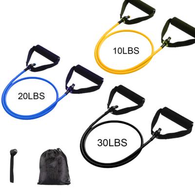 China Wholesale Gym Exercise Workout Fitness Gym Pull Up Latex Resistance Tube Band Set With Handle for sale