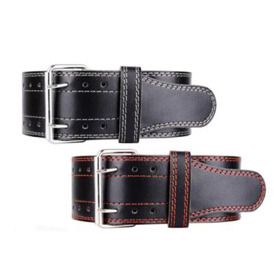 China Durable Custom Logo Wholesale Sports Leather Weight Lifting Belt For Men Gym Waist Support Heavy Duty Powerlifting Belt for sale