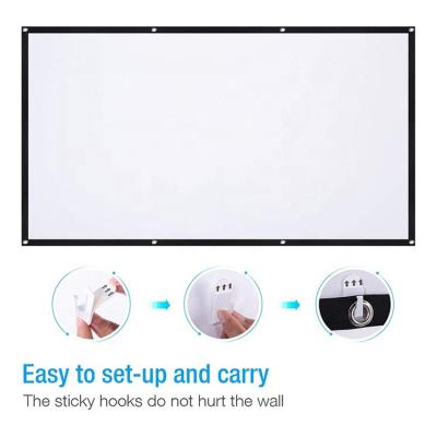 China Factory Pull-Down Outdoor Home Cinema Fixed Front Material Curtain Portable Rear View Projector Screen 100 Inch for sale