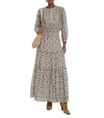 China 2023 Anti-wrinkle floral silk maxi dress women muslim dresses modest islamic clothing news dresses for women for sale