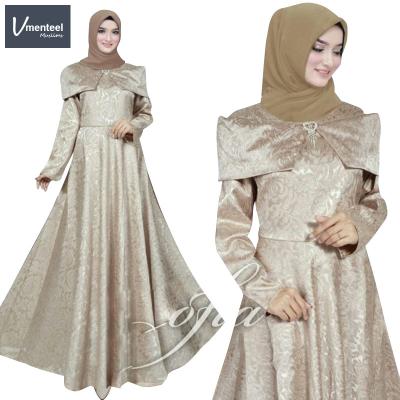 China Polyester Traditional Islamic National Dress Simple And Elegant Long Sleeve Chiffon Muslim Dress for sale