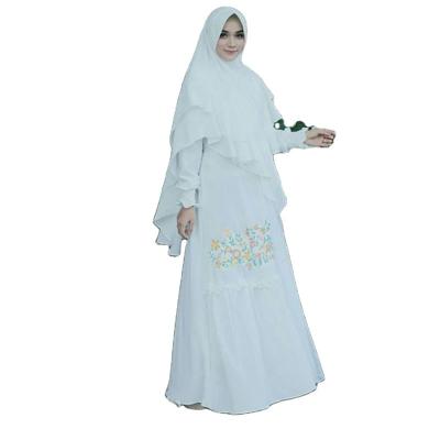 China Polyester Traditional Islamic National Dress Simple And Elegant Long Sleeve Chiffon Muslim Dress for sale