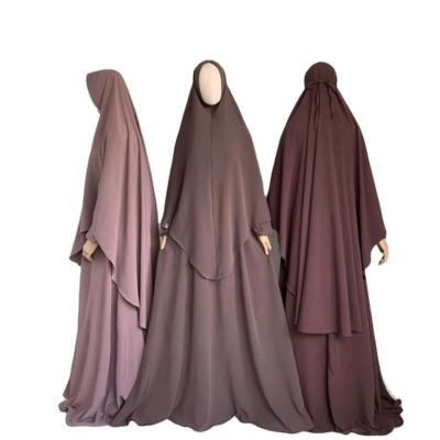 China Polyester LATEST ABAYA SYAR'I SET Dubai Muslim abaya khimar robe prayer muslim wear for sale