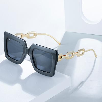 China Metal Square Leg Fashion Sunglasses Sunglasses Shape Frame Plastic Ladies Shape Sun Glasses Anti-UV400 for sale