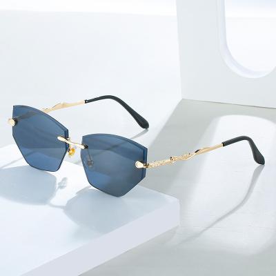 China Rimless Sunglasses Metal Lens Unisex Temple Sunglasses Rimless Shaving Fashion New for sale