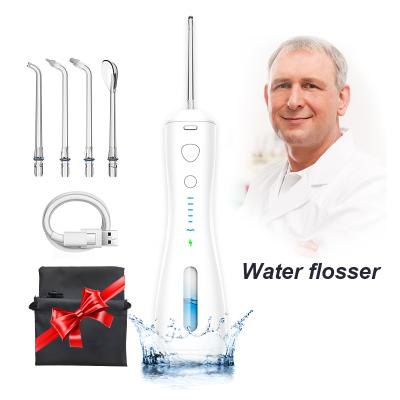 China 2021 Amazon Waterproof IPX7 Water Oral Irrigator Teeth Cleaning Portable Cordless Flossing Jet Dental Flosser Usb Rechargeable Port for sale