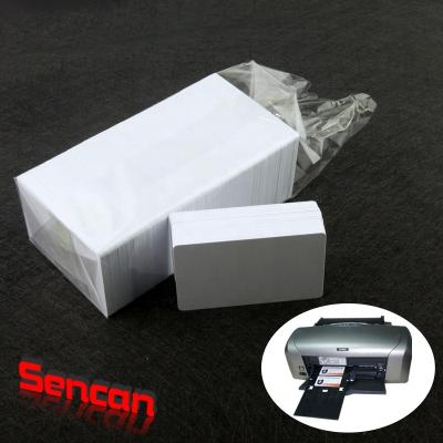 China 125khz 13.56mhz Waterproof/Waterproof Blank White Non-Laminated Inkjet PVC Coated Card for sale