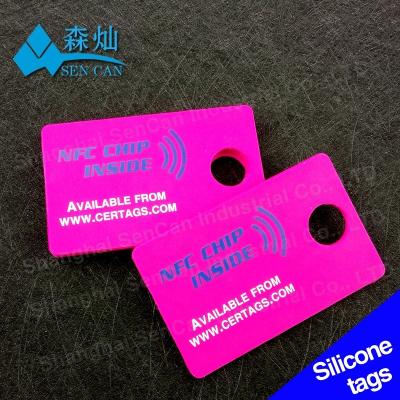 China Waterproof / Waterproof nfc iso standard custom printing silicone small laundry tag for sale