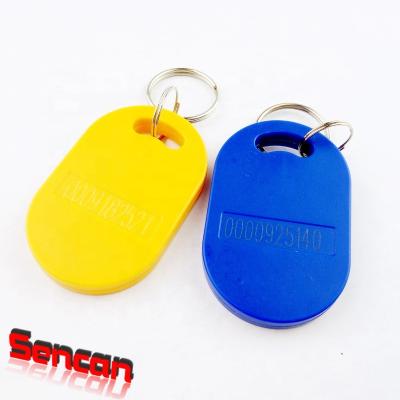 China Cheap waterproof/waterproof ABS RFID IC keyfob 13.56mhz ISO 14443A price community access control key chain fast delivery for sale