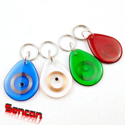 China rfid key chain waterproof/waterproof contactless clear plastic fast ship for sale