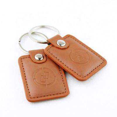 China Factory price waterproof / waterproof programmable tags leather NFC rfid keyfob for sale