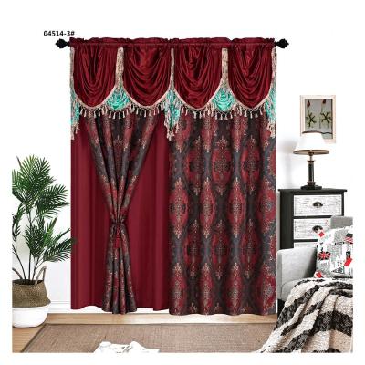 China Wholesale Custom American Blackout Style Window Valance Jacquard Curtain Fabric Blackout for sale