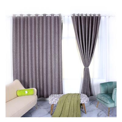 China Flame Retardant 100% Polyester Flower Cross Style Triple-Woven Blackout Blackout Fabric Living Room Curtain Sets for sale