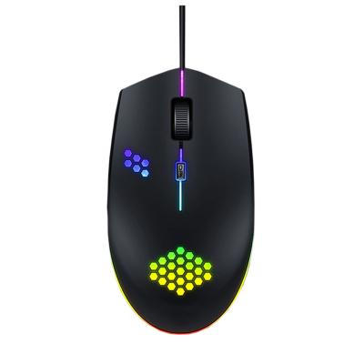 China Hot Selling M55 Gaming Wired Luminous Marquee RGB Gaming USB Mouse Business Universal Hole Mouse for sale