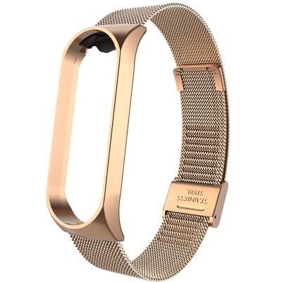 China Mijobs MI Band 3 Strap Smart Stainless Milanese Wristband Stainless Steel Metal Steel Strap for Xiaomi MI band4 for sale