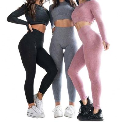 China New Antibacterial Solid High Waist Yoga Suit Sport Wear Yoga Wear Fitness And Yoga Wear for sale