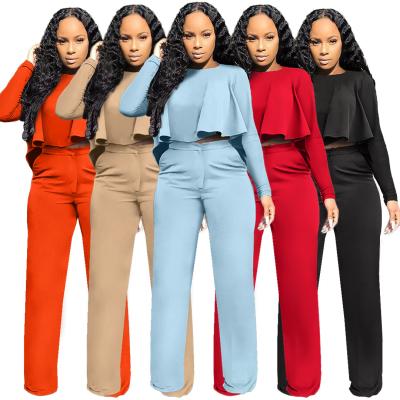 China New Arrival Anti-wrinkle Autumn Winter Solid Color Business Wear Pants Women Formal Two Piece Set for sale