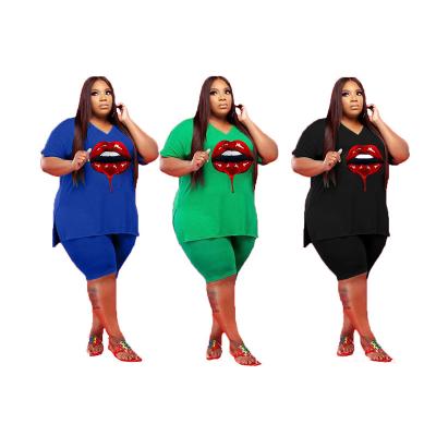 China QUICK DRY plus size fashion high quality outfits plus size women two piece sets plus size women clothing for sale