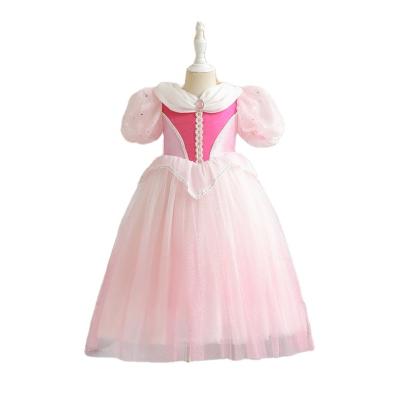 China 2022 Anti-wrinkle Little Girl Dress Beautiful Pink Baby Dresses Short SleeveSimpleness Desgin Dresses Organic Canvas for sale