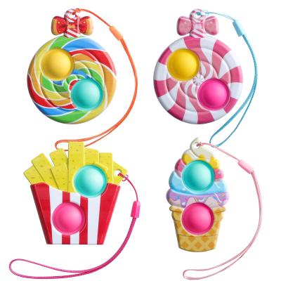 China Busty Person Toy Packs Wholesale 4pcs-Candy/Ice-Cream/Chips Simple Push Fidget Toys Mini Popping-Popper Bubble Toy for Kids Stress Reliever Toys for sale