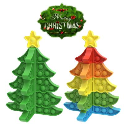 China Christmas Noise Buster Person Toys 2/3/5/6 Pack Christmas Noise Buster Person Toys Push Bubble Sensory Toy Christmas Santa Claus Tree Gingerbread Decorations for sale