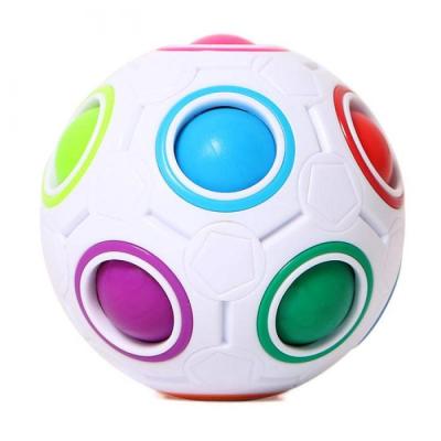 China Release Effort Mode Adult Child Stir To Toy Puzzle Magic 12 Holes Creative Rainbow Football Ball Magic Cube Puzzle for sale