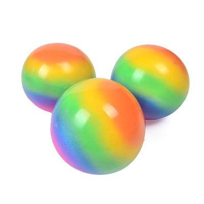 China Hot Selling TPR Squishay Stress Ball Toy Rainbow Giant Stress Ball For Adults And Kids for sale