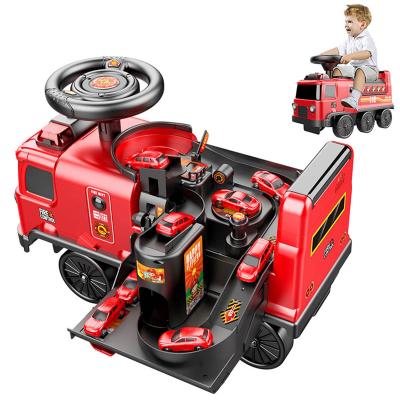 China Ride on Toy 2 in 1 Fire Truck Ride on Car Toy Race Track Toy Sets Adventures Racing Firefighting for Kids Toddler Gifts for sale