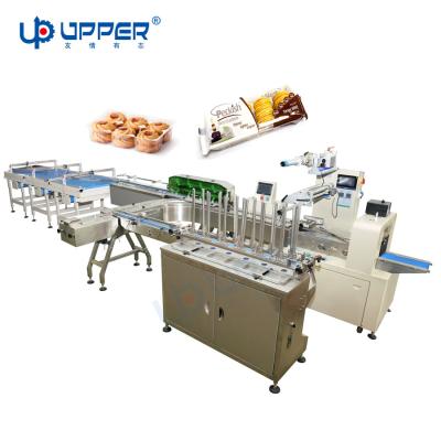 China Commodity Automated Packing Machine Cookie With Tray Bakery Cake Packing Machine for sale