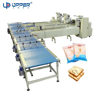 China Pillow Bag Chemical Horizontal Packaging Machine For Toast Sliced ​​Bread Cake Flowing Packaging for sale