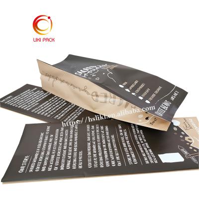 China Moisture Proof Heat Seal Kraft Paper Gusset Pouch /pillow Side Bag For Tea/Coffee/Organic Carbon for sale