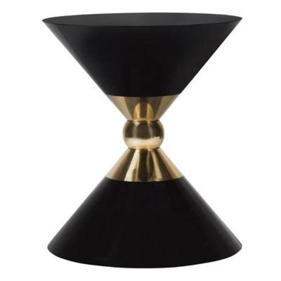 China Modern Elegant Luxury Black Cocktail Cruiser Gold Metal Event Waiter High Side Bar Table for sale