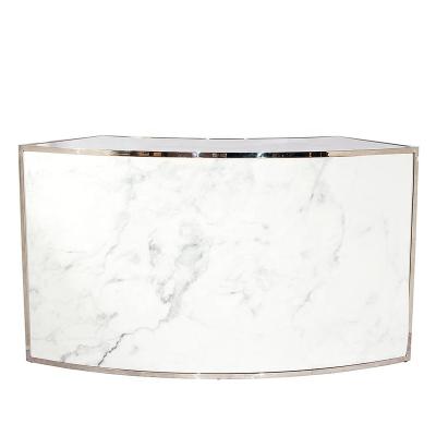 China Bar Furniture Contemporary Luxury Modern Design Stainless Steel Silver Metal Round Backlit LED Bar Table Counter For Party Event for sale