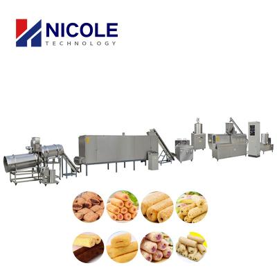 China Food Processing Machine CE Puffed Corn Snacks Production Core Filling Food Snacks Making Twin Screw Extruder Machine for sale