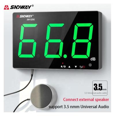 China Original SNDWAY SW-525G Green Digital Display High Accuracy Wall Mounted Noise Digital Sound Level Meter 30~130dB 20*25*8cm for sale