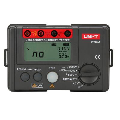 China UNIT UT502A 2500V 20G Ohm LCD Display Auto Range Megger Digital Handheld Backlight Insulation Resistance Tester UT502A for sale