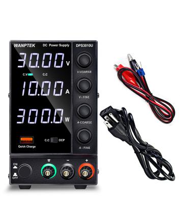 China Phone Repair Wanptek DPS3010U 30V 10A Black 4 Digital Laboratory Adjustable Set Variable Switching DC Power Supply for sale